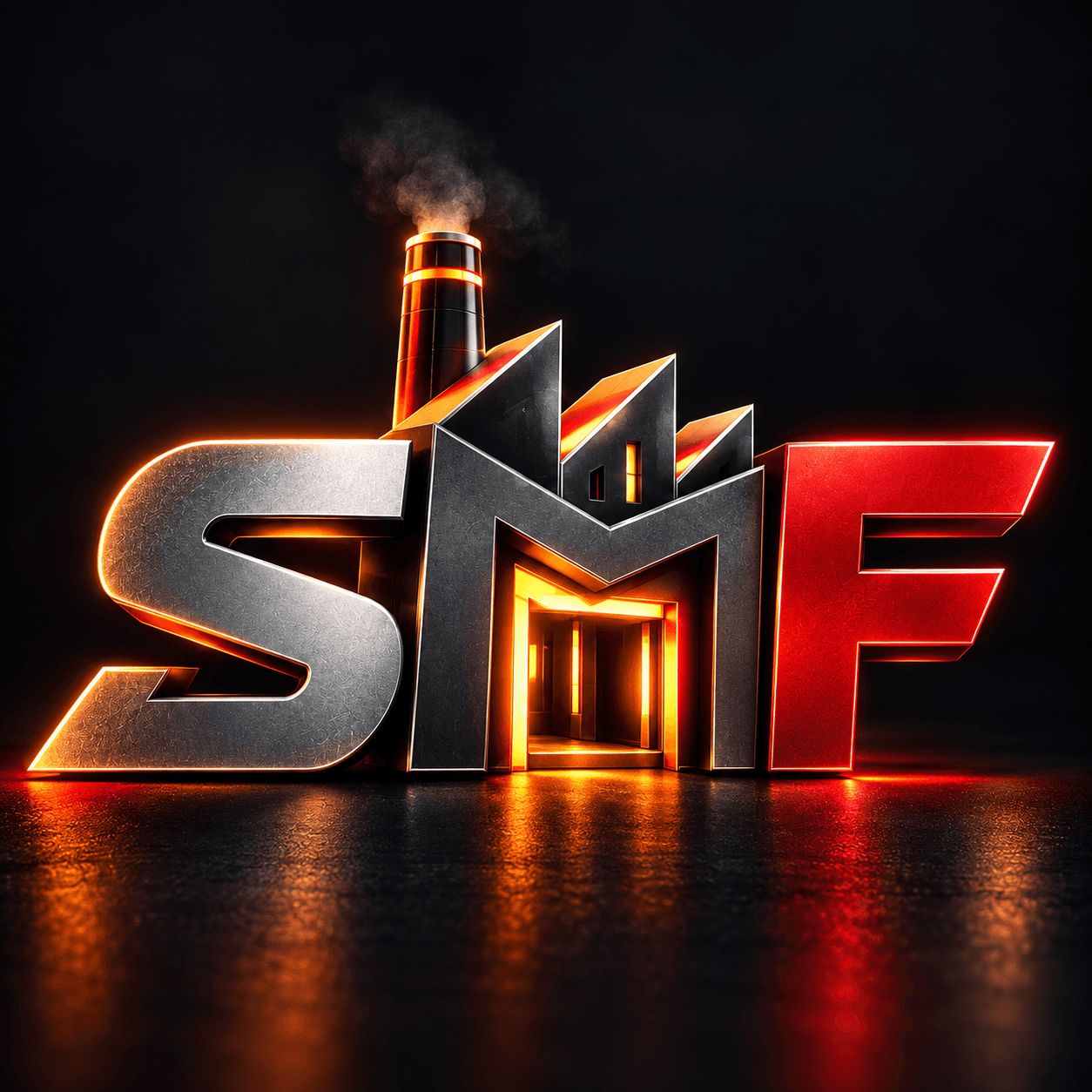 Monograma metálico da Social Media Factory